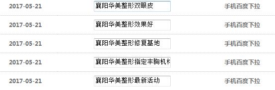 襄阳华美整形下拉通后台添加词